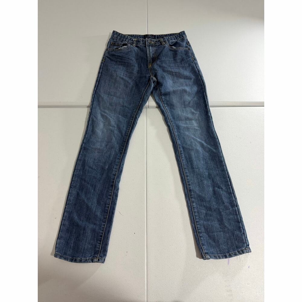 Lucky Brand Billy Straight Jeans Womens Size 16 Dark Wash Distressed Pockets